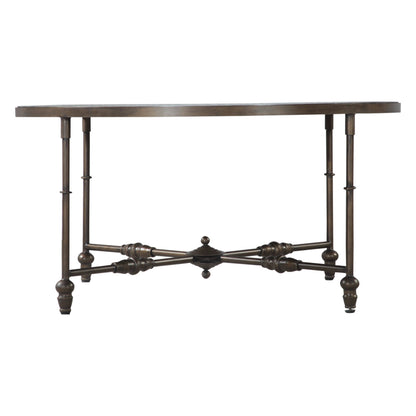 40" Floral Horn Inlay Iron Coffee Table