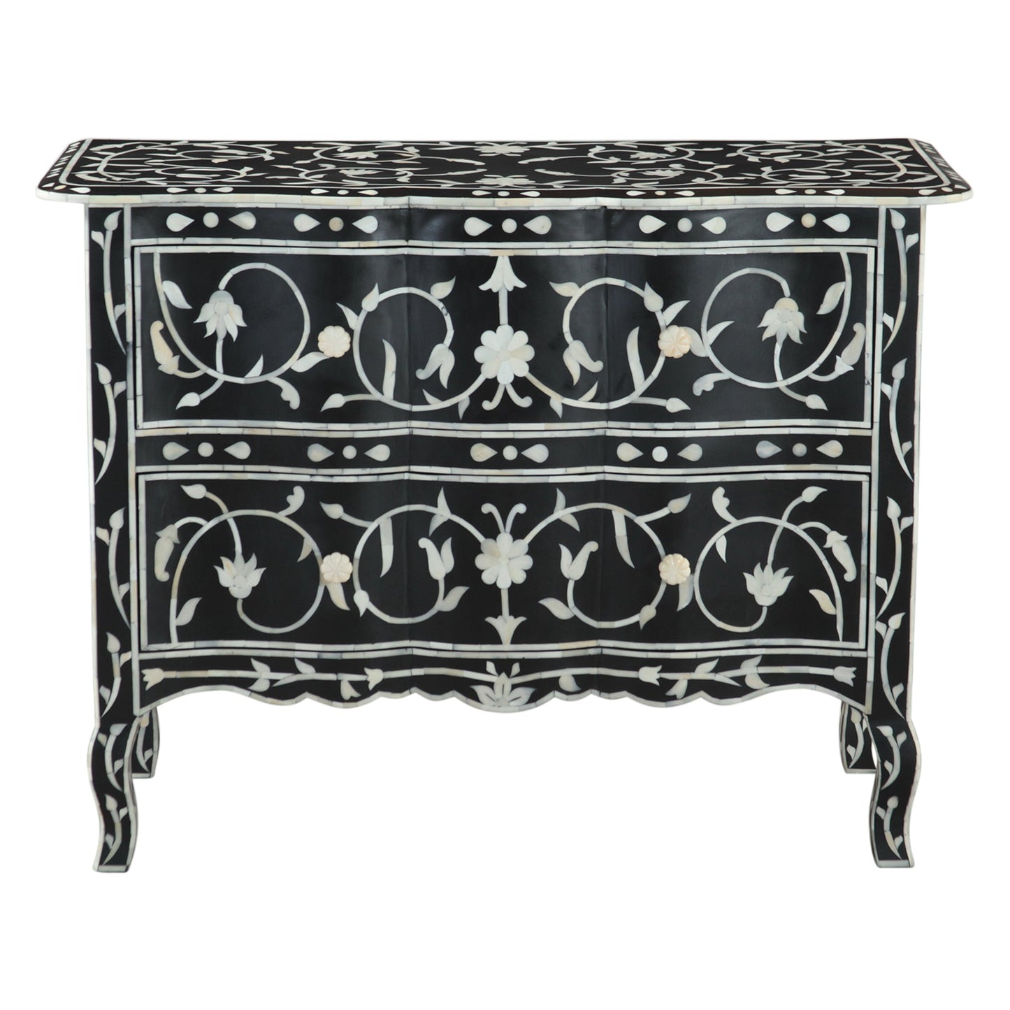 18" Floral Horn Inlay Mango Dresser
