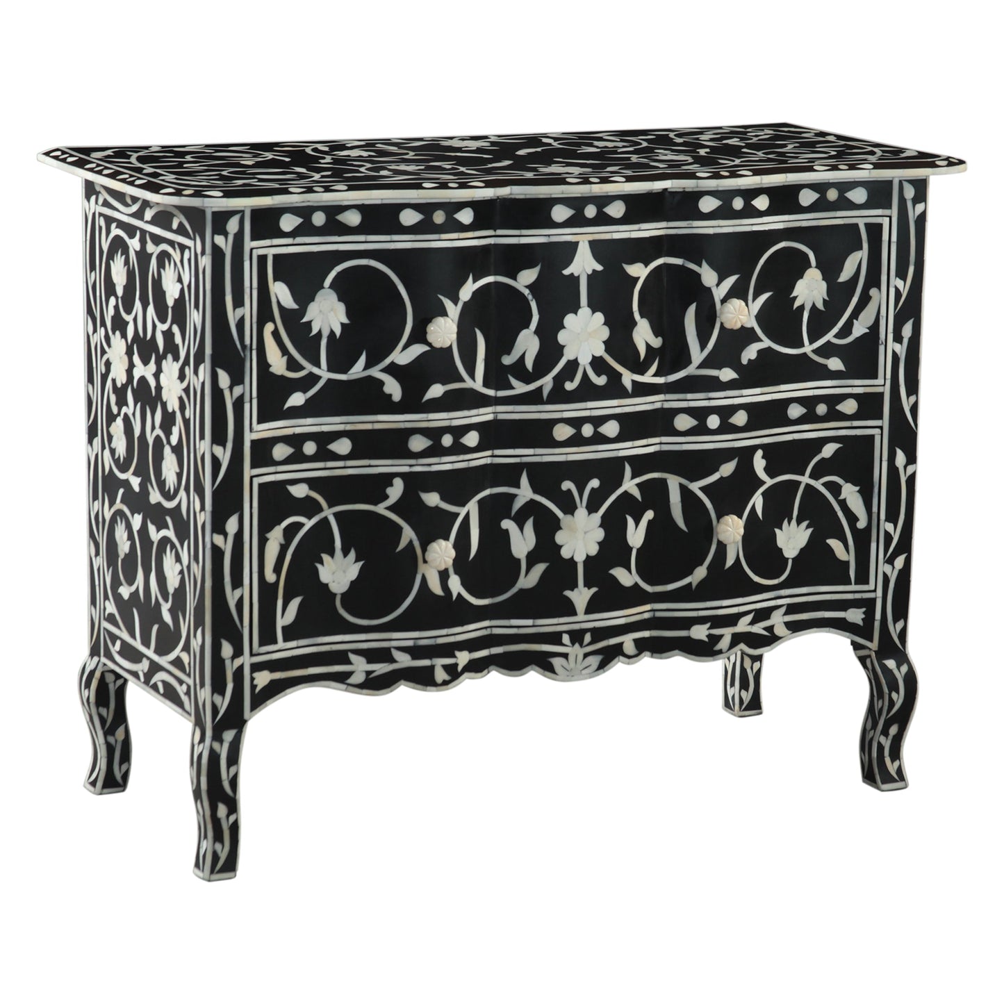 18" Floral Horn Inlay Mango Dresser