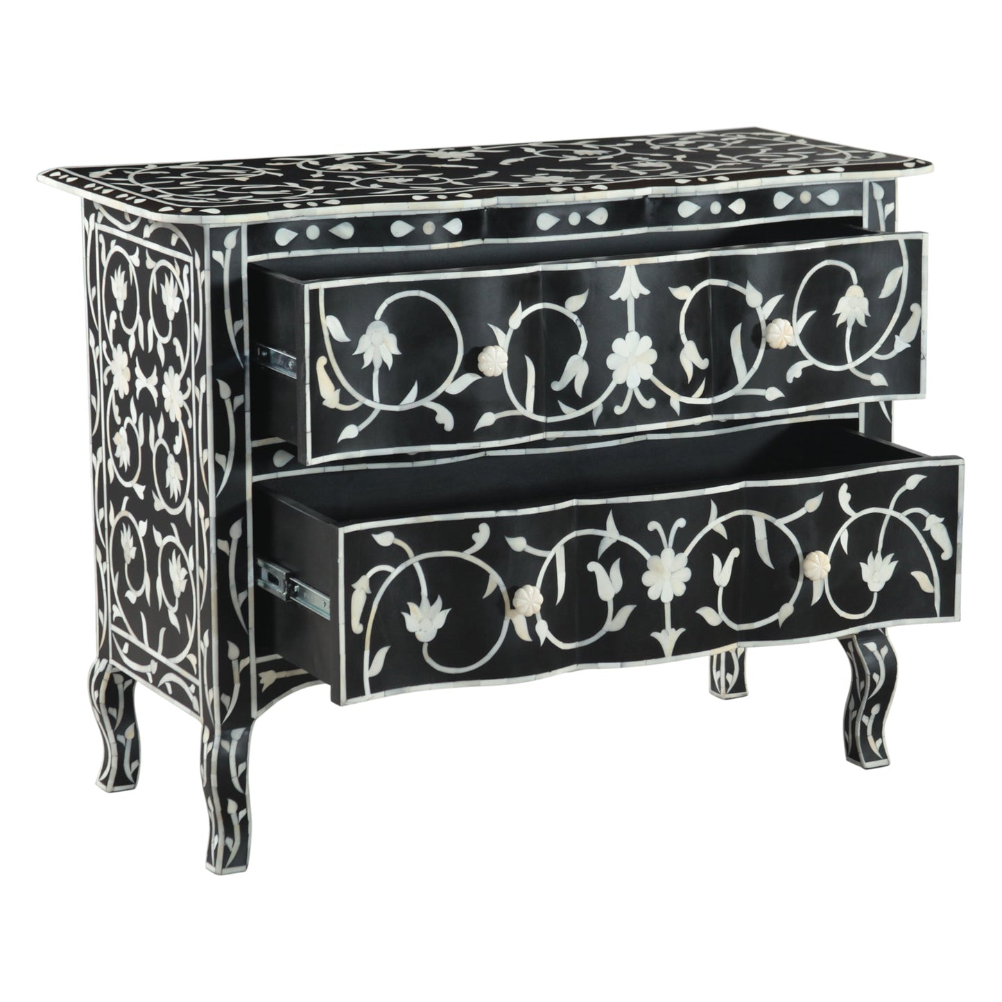 18" Floral Horn Inlay Mango Dresser