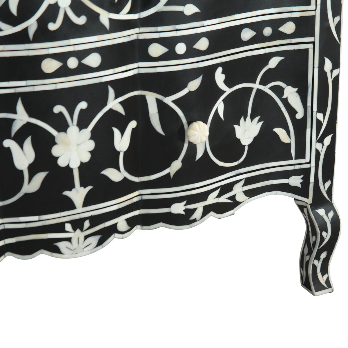 18" Floral Horn Inlay Mango Dresser