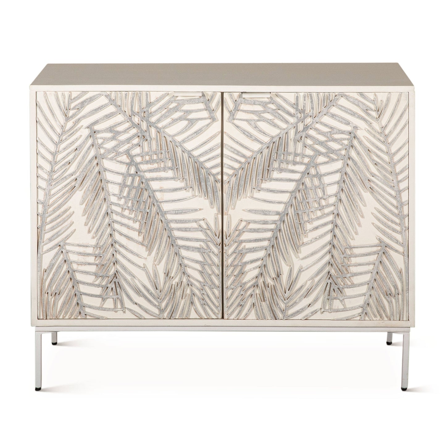 38" Coastal White Mango Wood Cabinet