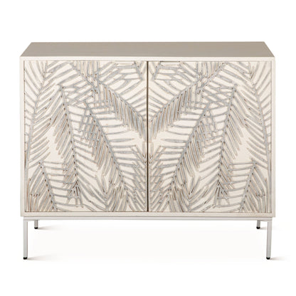 38" Coastal White Mango Wood Cabinet