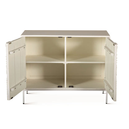 38" Coastal White Mango Wood Cabinet