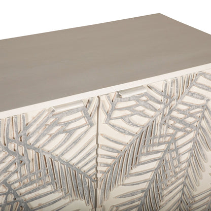 38" Coastal White Mango Wood Cabinet