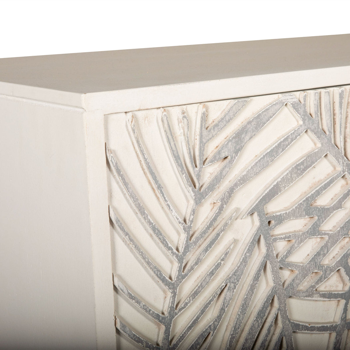 38" Coastal White Mango Wood Cabinet