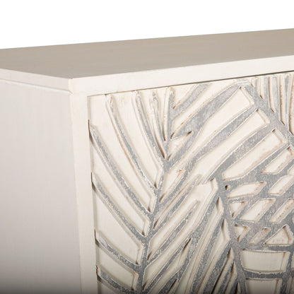 38" Coastal White Mango Wood Cabinet