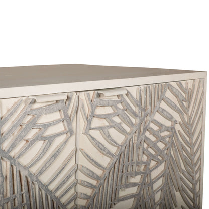 38" Coastal White Mango Wood Cabinet