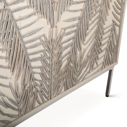 38" Coastal White Mango Wood Cabinet