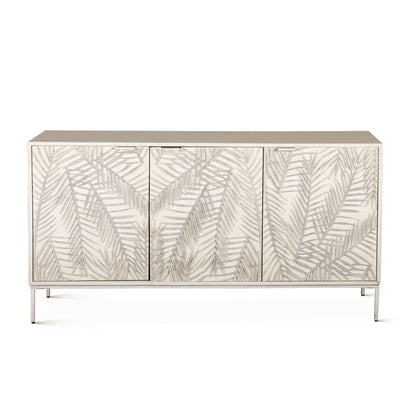 57" Coastal White Mango Wood Sideboard