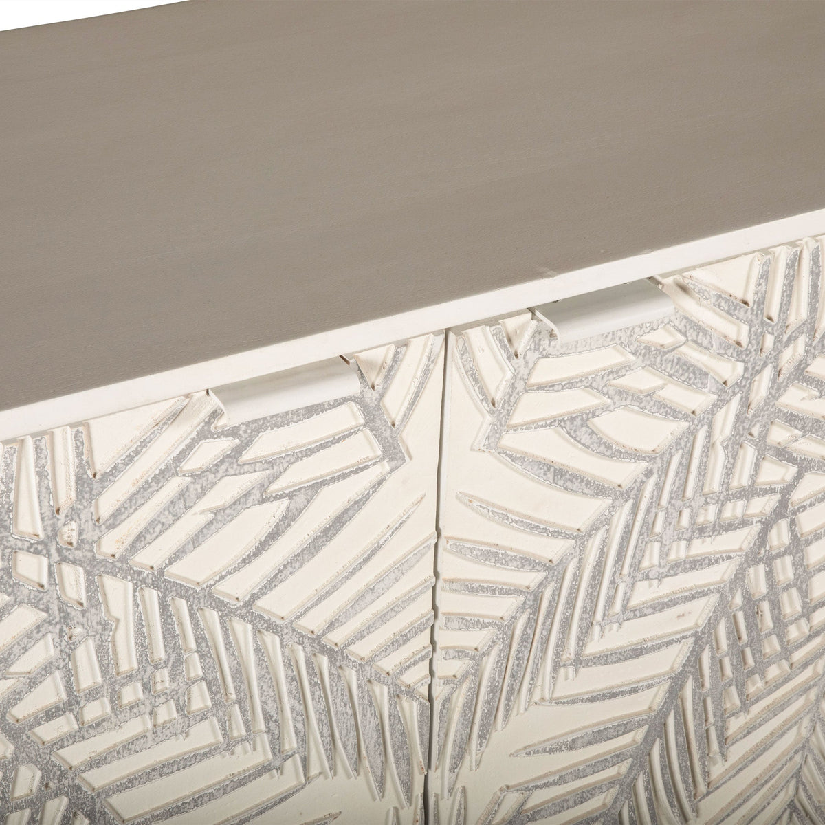57" Coastal White Mango Wood Sideboard