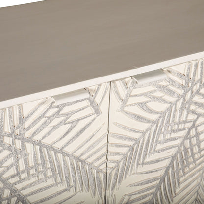 57" Coastal White Mango Wood Sideboard