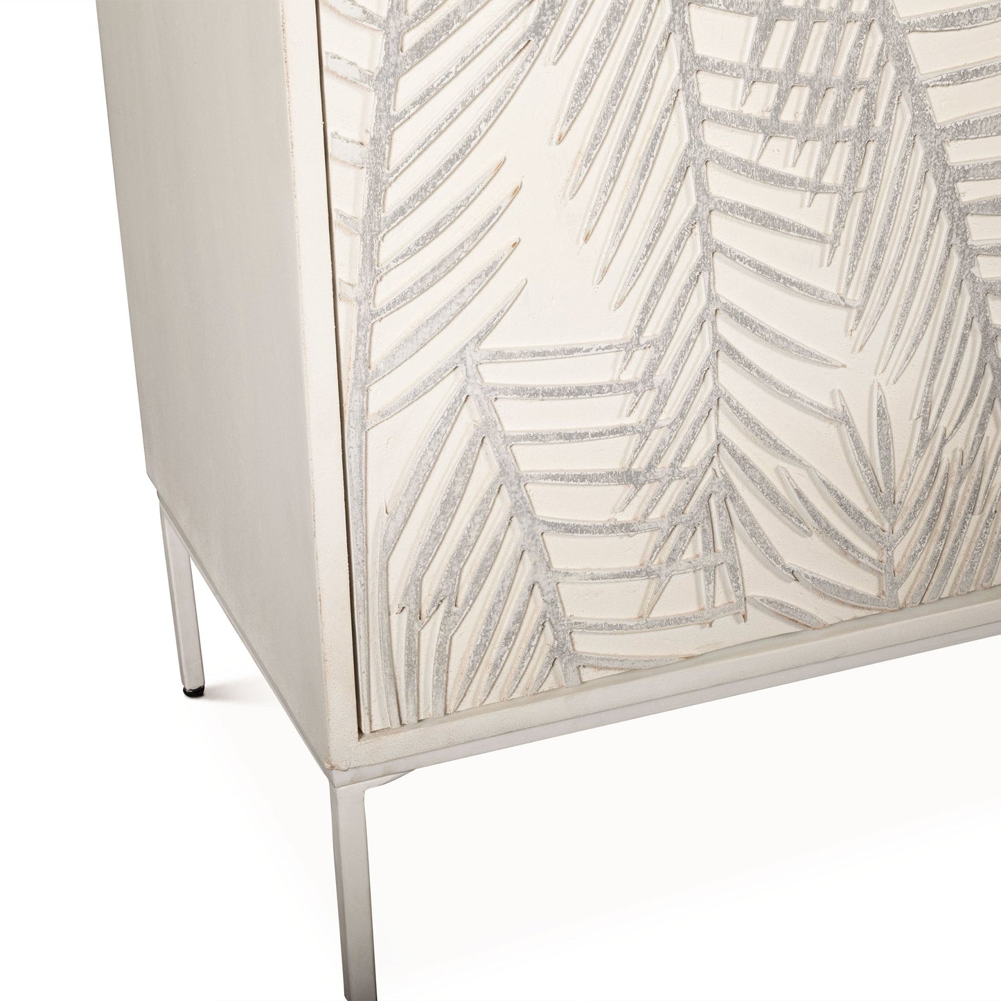 57" Coastal White Mango Wood Sideboard