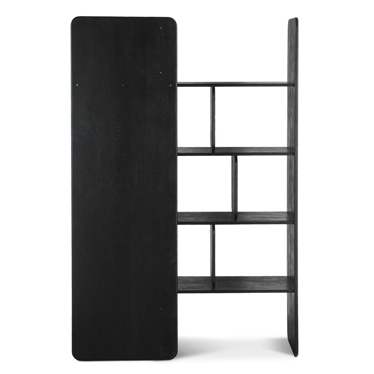 47" Black Mango Wood Bookshelf