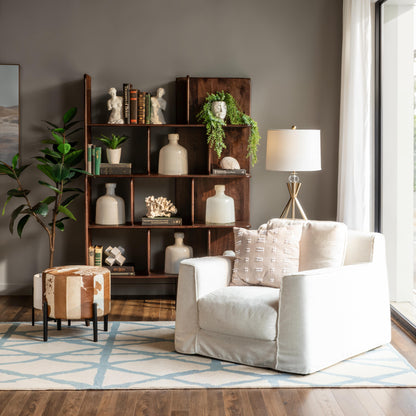 47" Dark Sienna Mango Wood Bookshelf