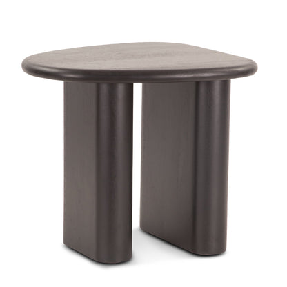 26" Matte Black Mango Wood Side Table