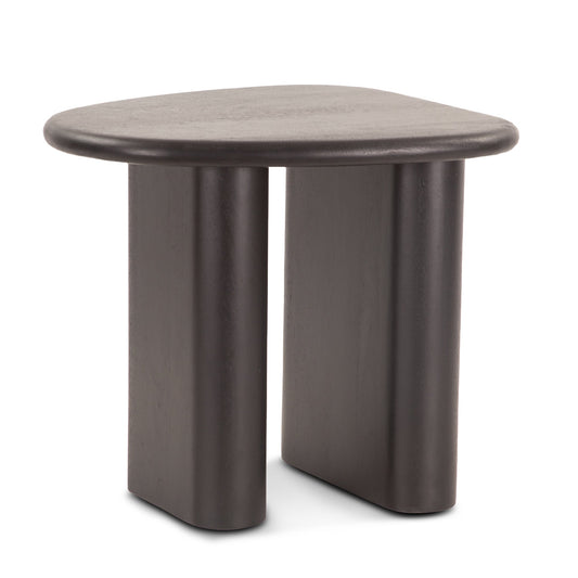 26" Matte Black Mango Wood Side Table