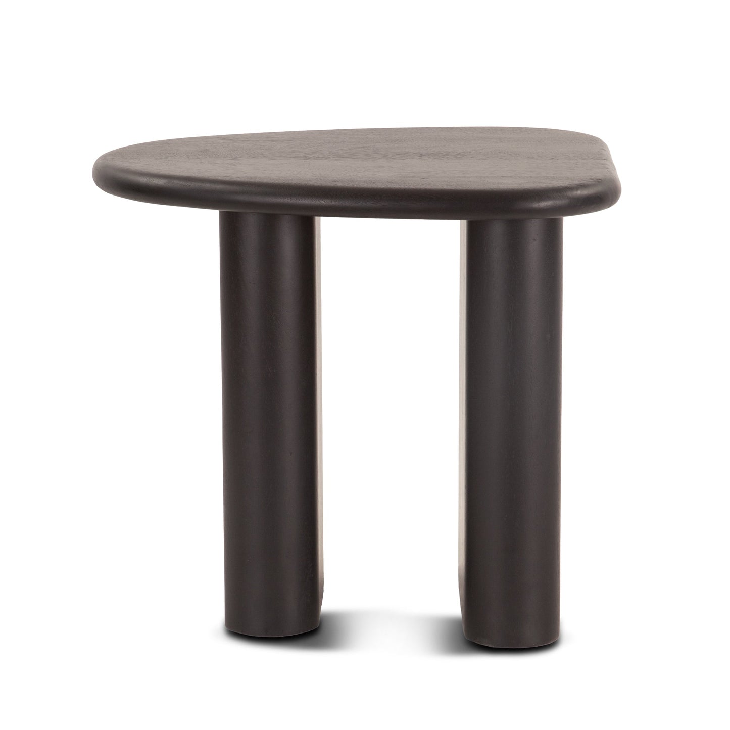 26" Matte Black Mango Wood Side Table