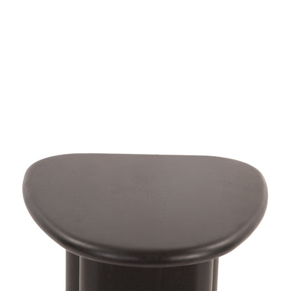 26" Matte Black Mango Wood Side Table
