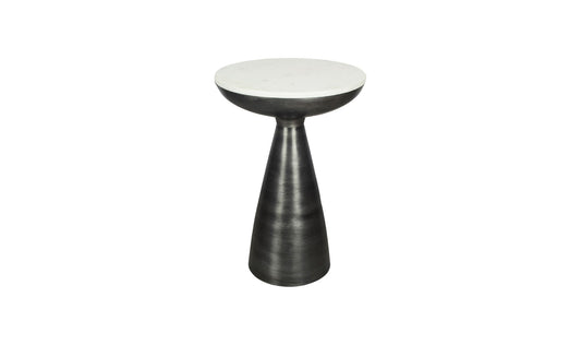 15.5" White Marble Side Table