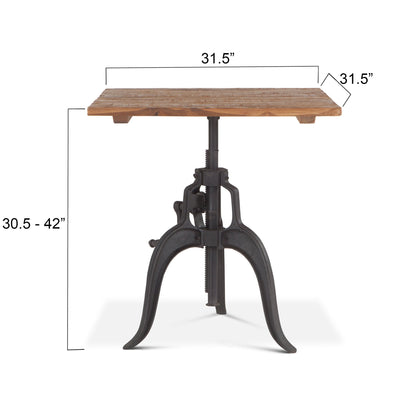 31" Reclaimed Wood Adjustable Dining Table