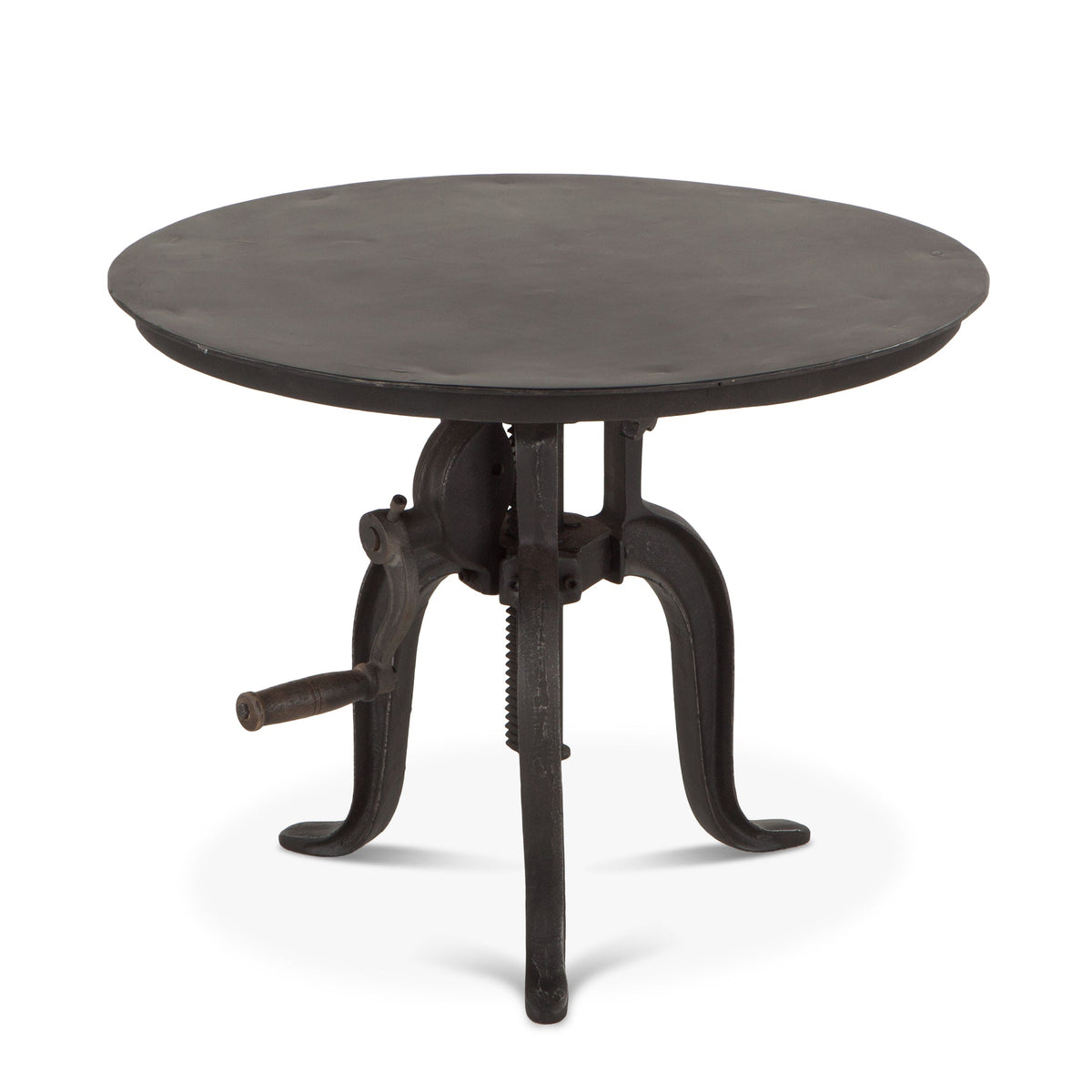 24" Matte Black Adjustable Side Table