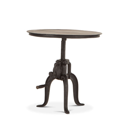24" Matte Black Adjustable Side Table