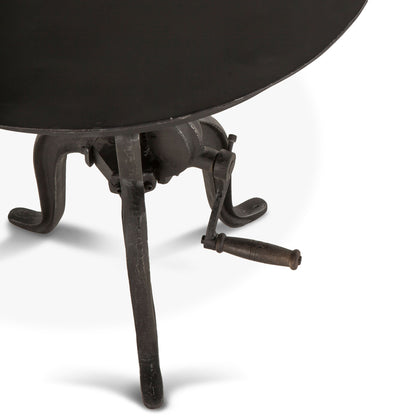 24" Matte Black Adjustable Side Table
