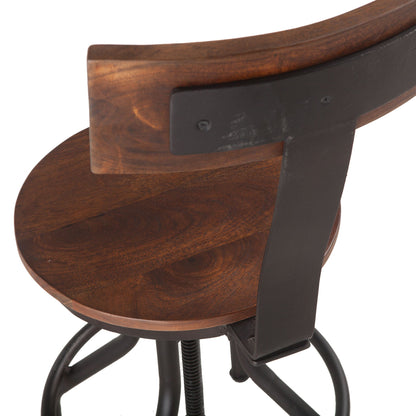 15" Walnut Adjustable Stool