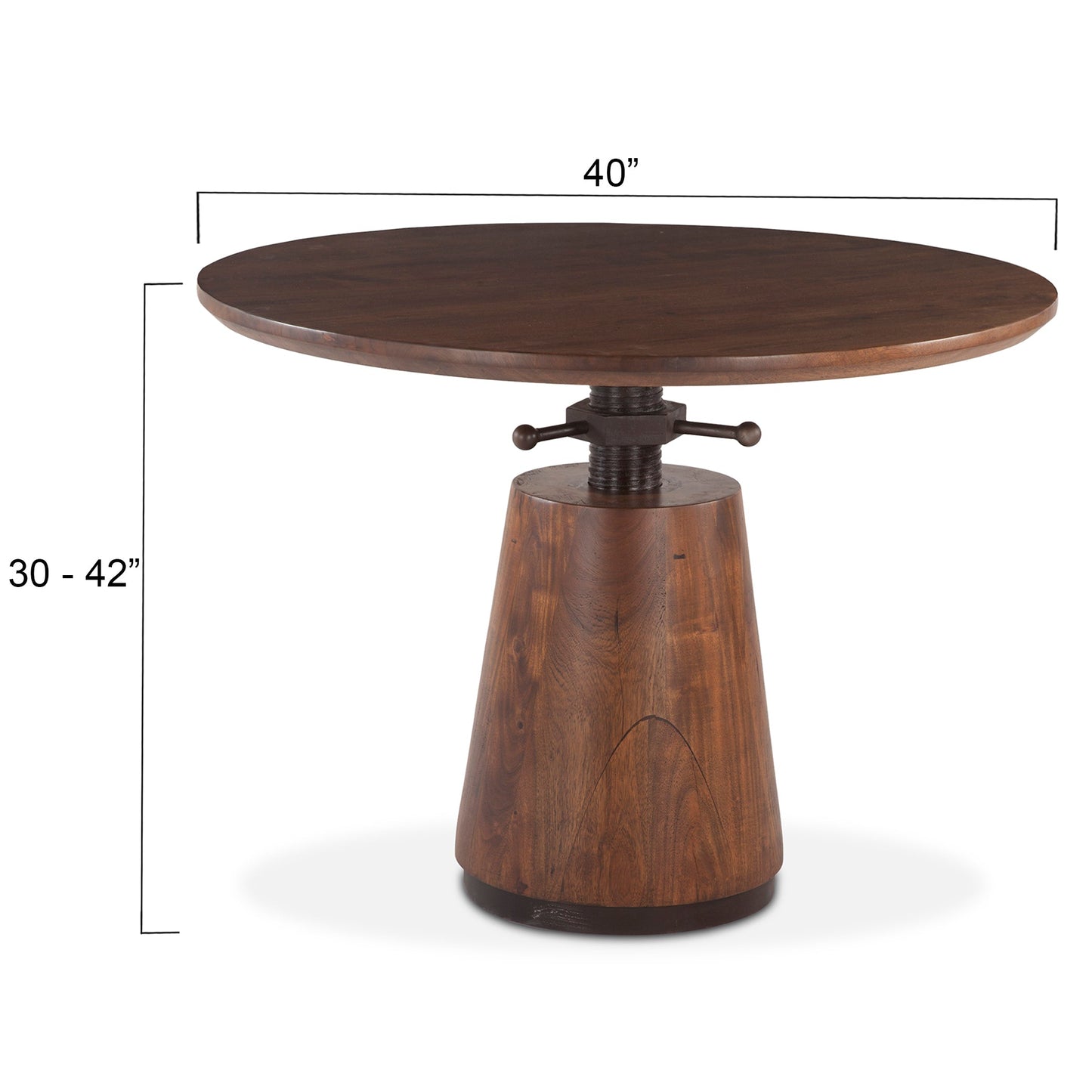 40" Walnut Acacia Wood Round Table