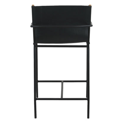 20.25" Black Leather Counter Chair