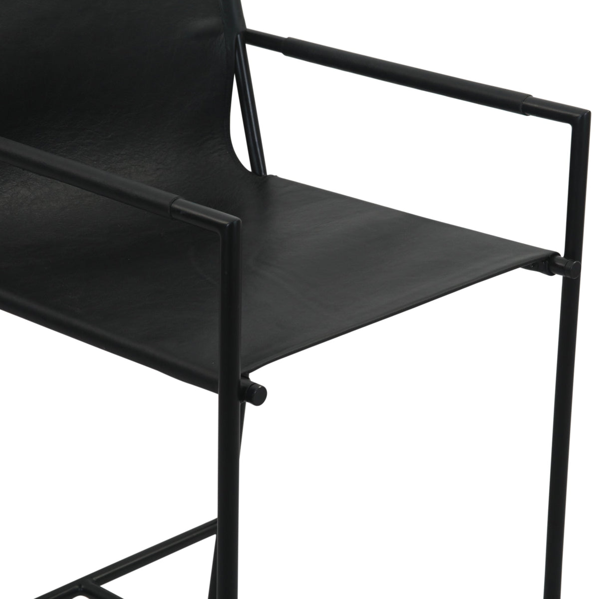 20.25" Black Leather Counter Chair