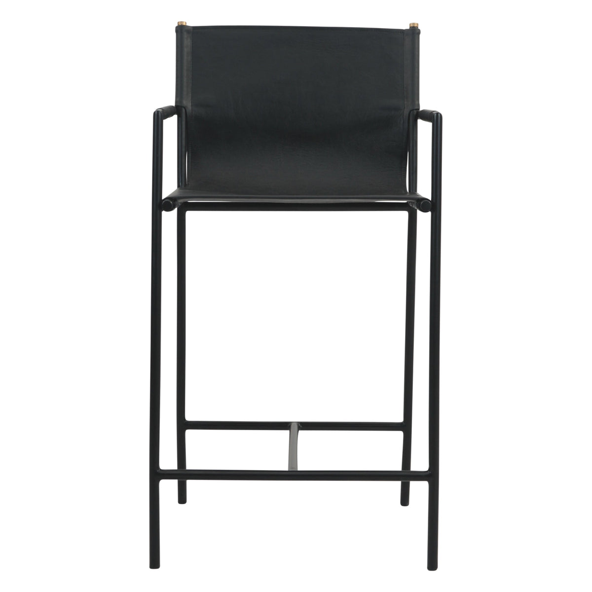20.25" Black Leather Counter Chair