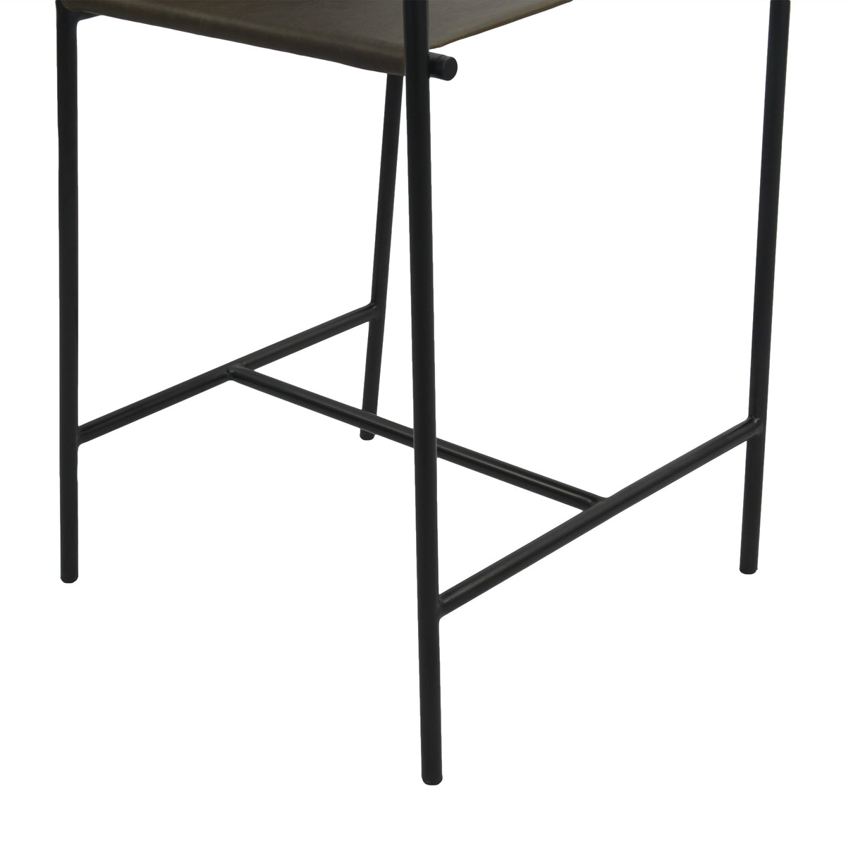 20.25" Olive Green Leather Counter Chair