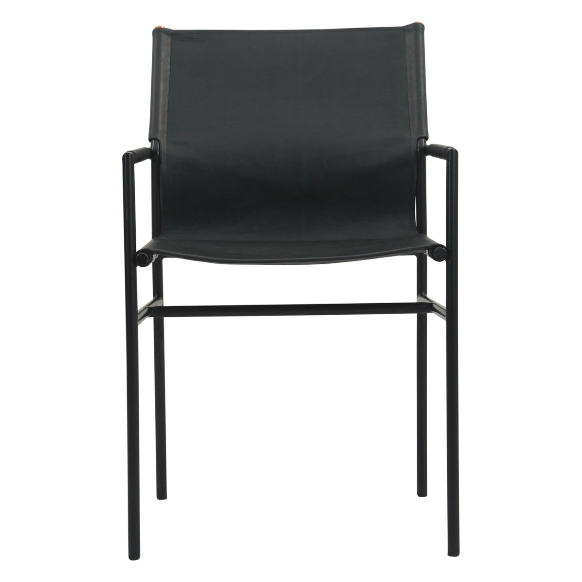 20.5" Black Leather Dining Armchair