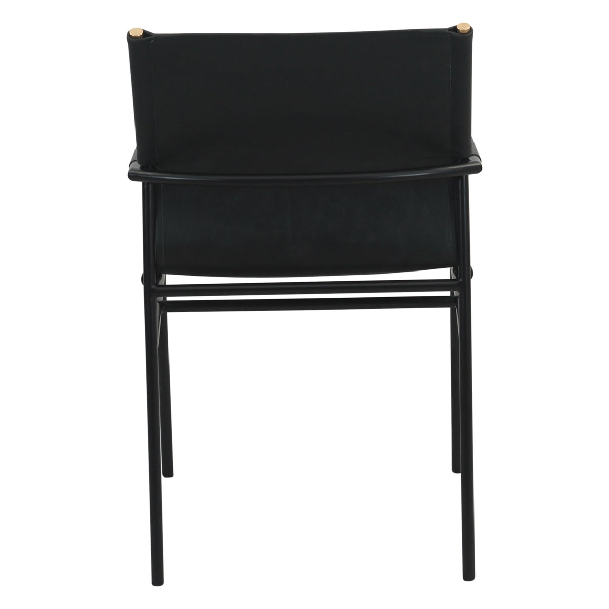 20.5" Black Leather Dining Armchair