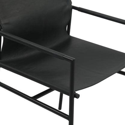 20.5" Black Leather Dining Armchair