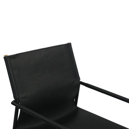 20.5" Black Leather Dining Armchair