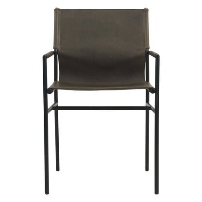 20.5" Armchair Olive Green Leather Dining Armchair