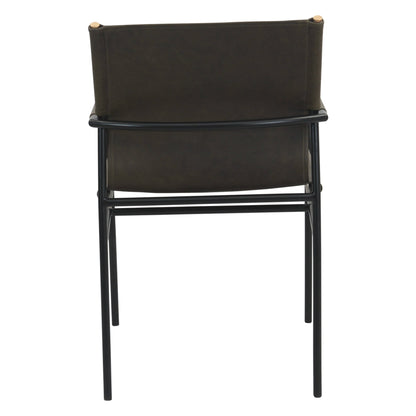 20.5" Armchair Olive Green Leather Dining Armchair