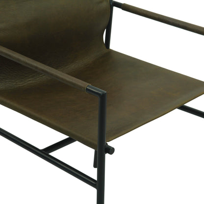 20.5" Armchair Olive Green Leather Dining Armchair