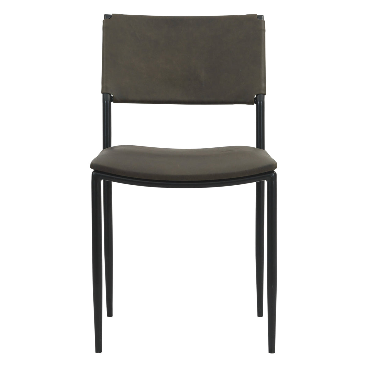 18" Olive Green Leather Dining Chair