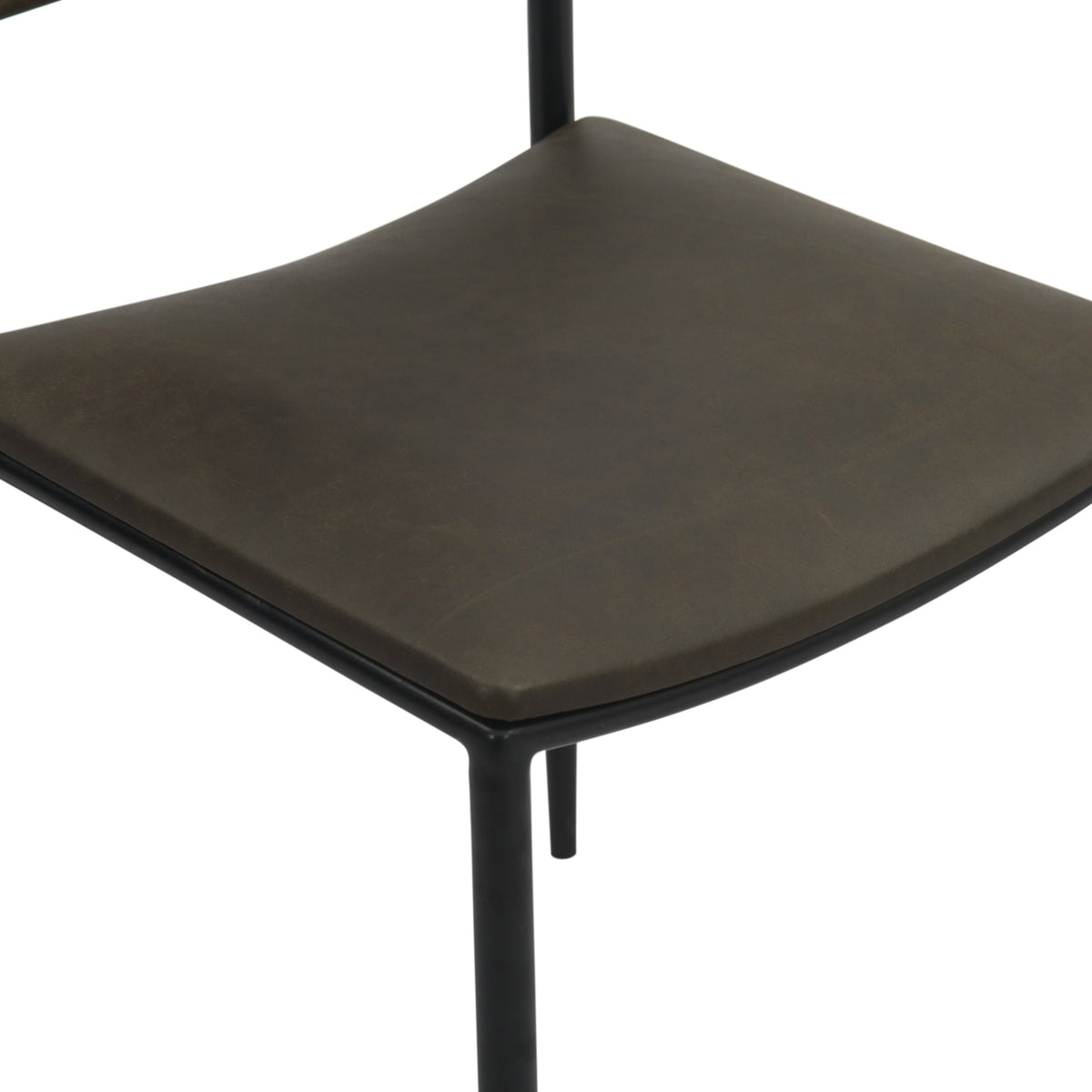 18" Olive Green Leather Dining Chair
