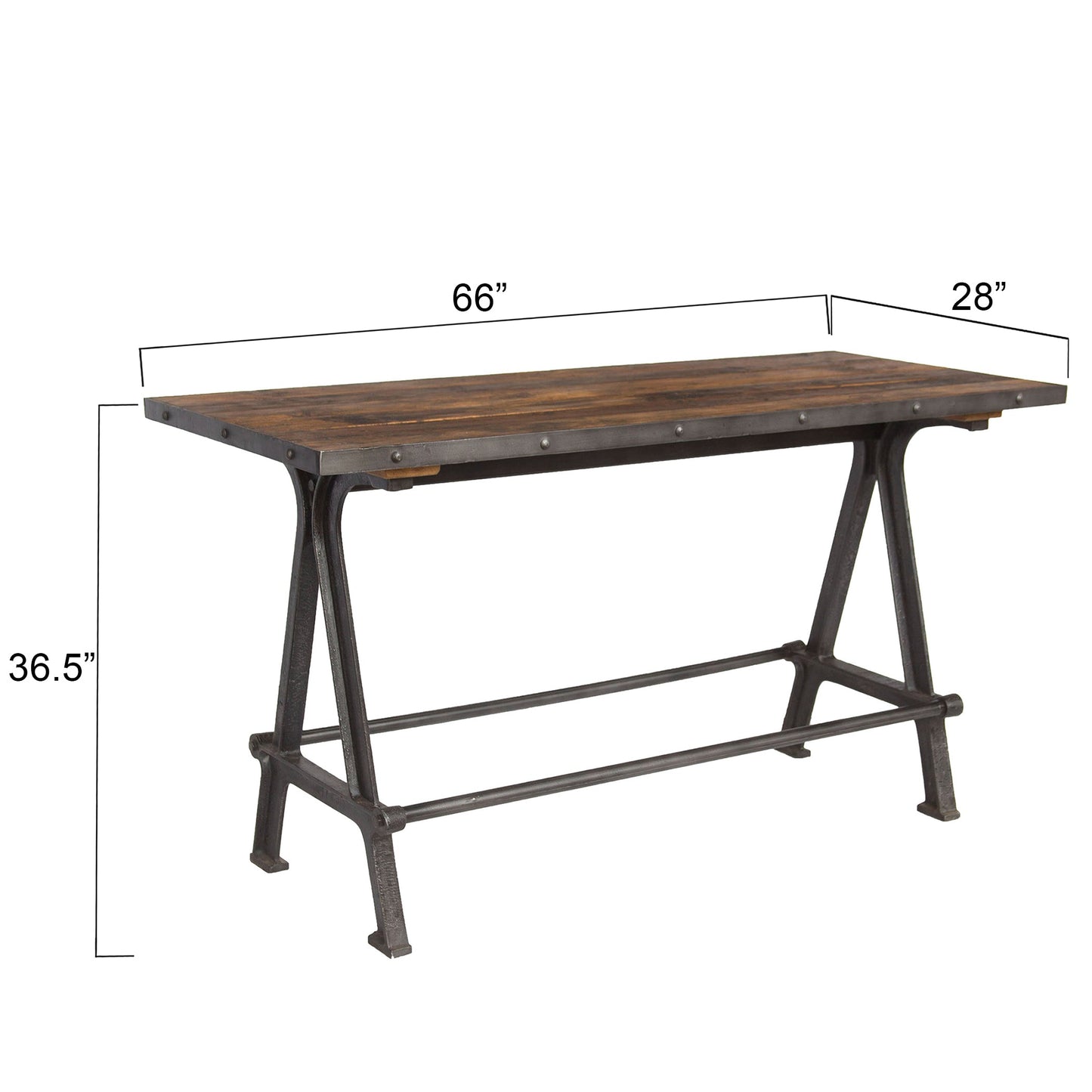 66" Natural Reclaimed Teak Gathering Table