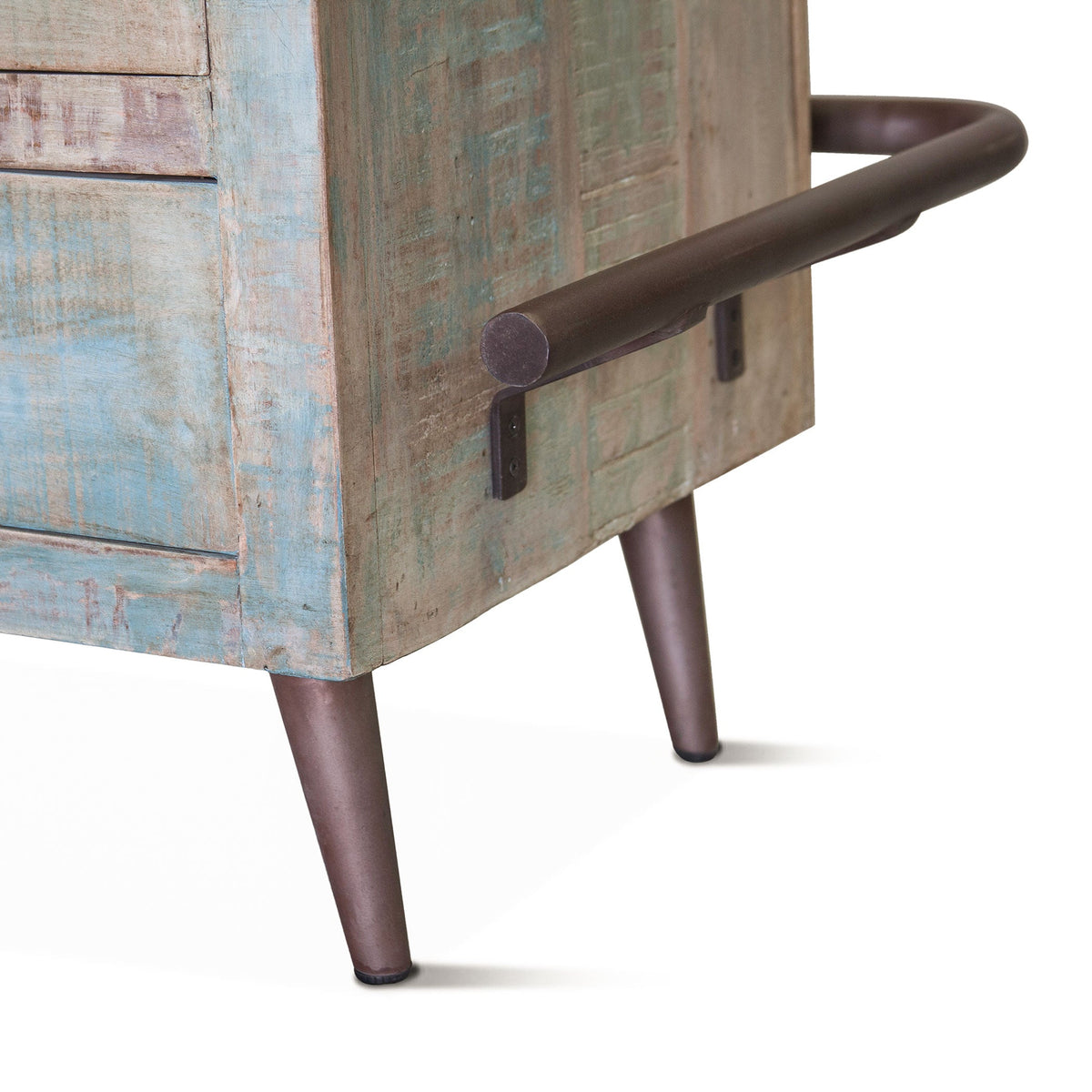 62" Vintage Teal Reclaimed Wood Bar