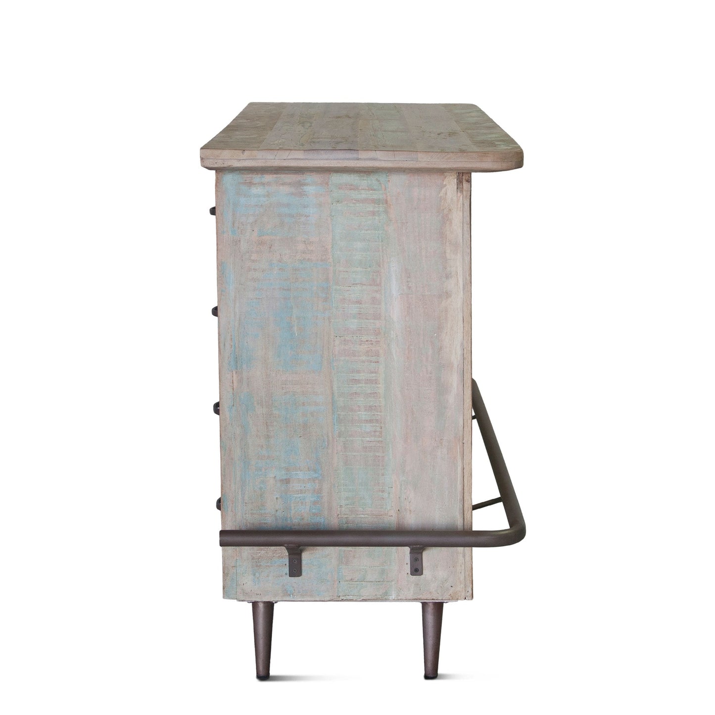 62" Vintage Teal Reclaimed Wood Bar