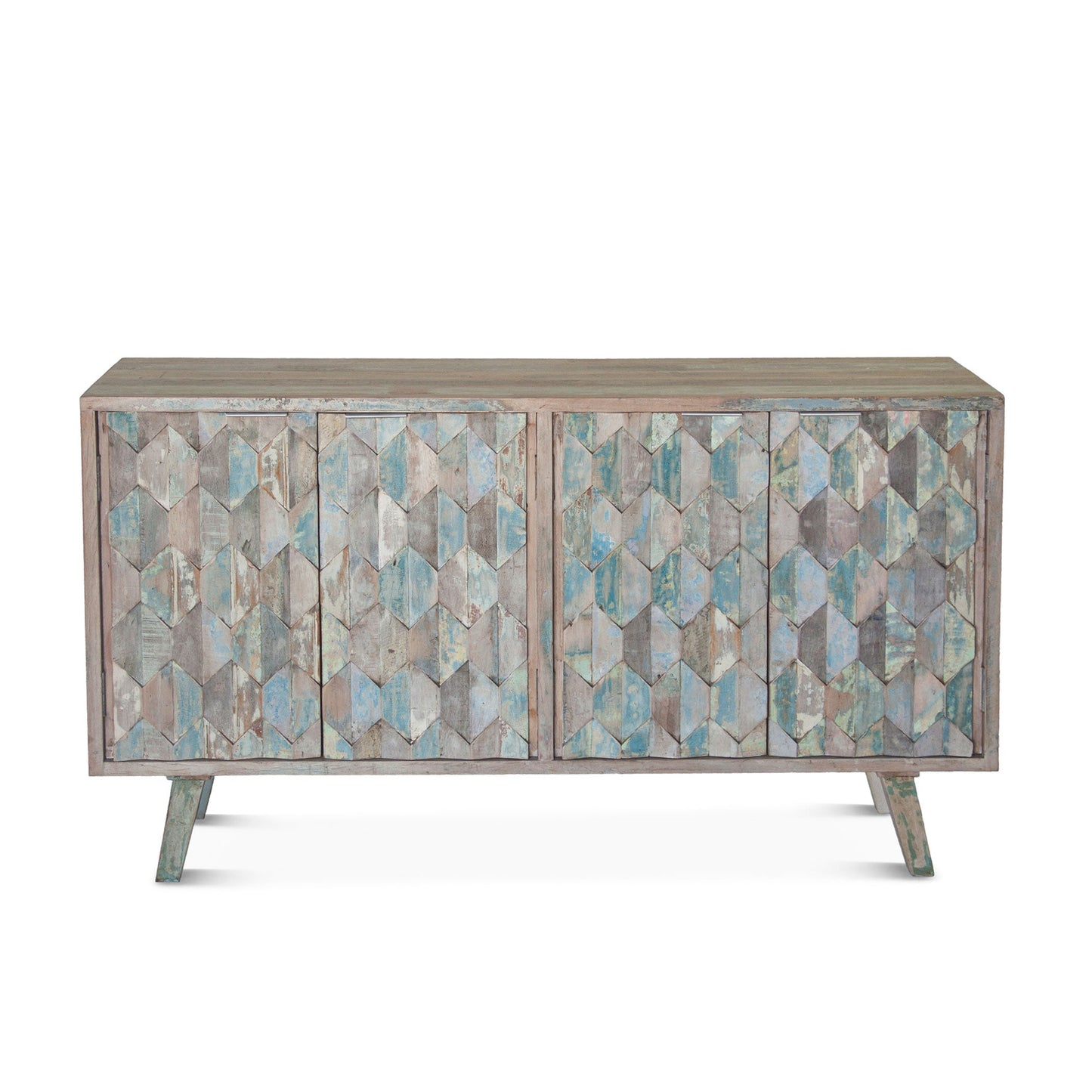 61" Vintage Teal Reclaimed Wood Sideboard