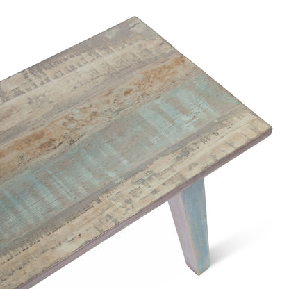 48" Vintage Teal Reclaimed Wood Bench