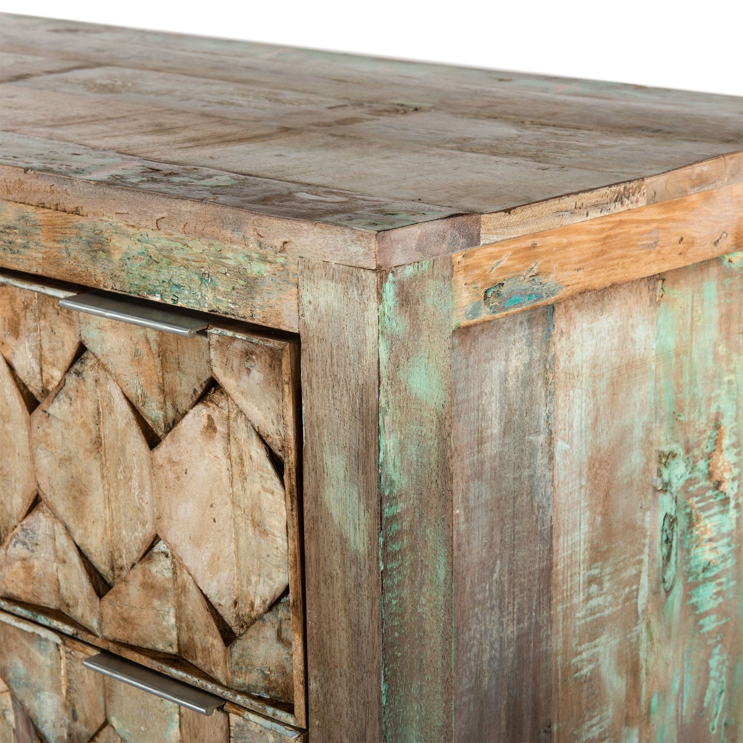 57" Vintage Teal Reclaimed Wood Dresser