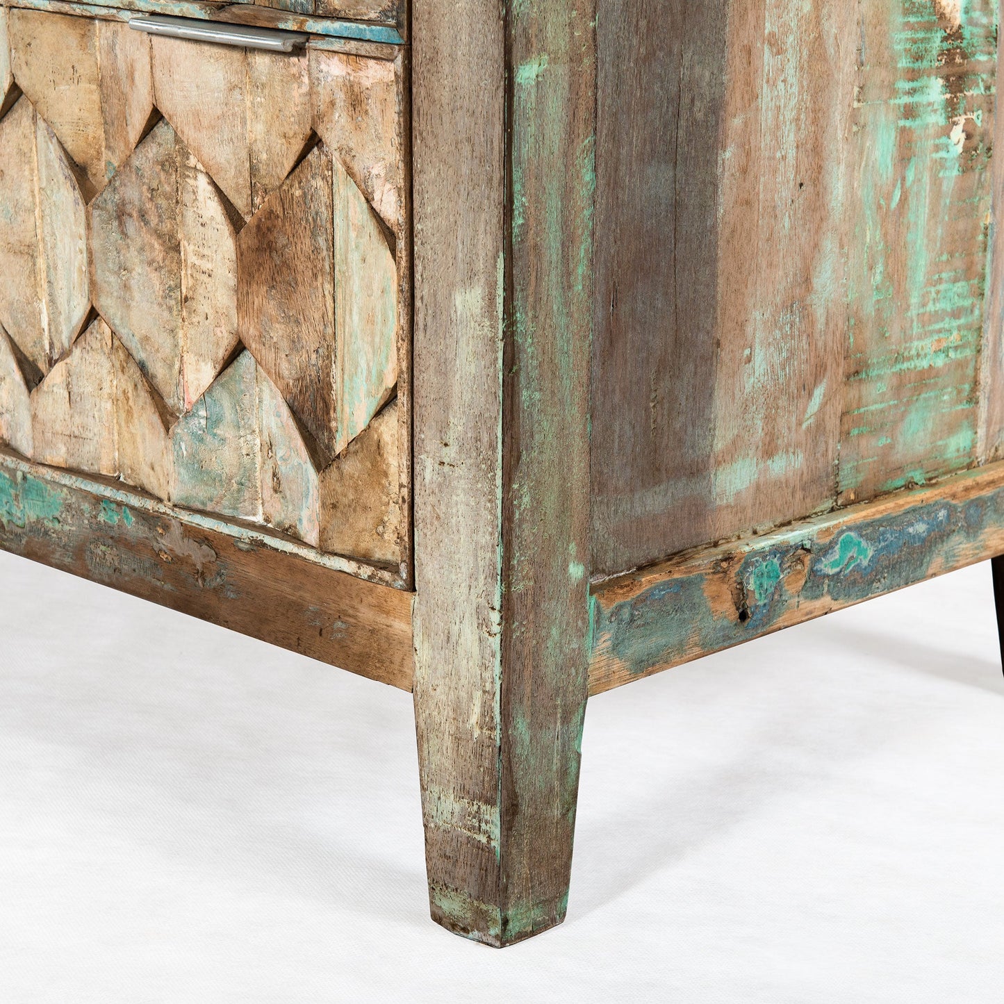 57" Vintage Teal Reclaimed Wood Dresser